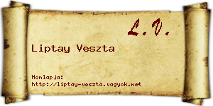 Liptay Veszta névjegykártya